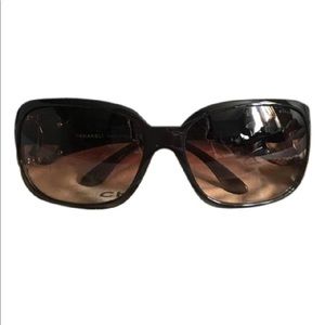 Chanel Sunglasses Double C Brown w/Silver Hardware